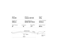 Progress Pg-235 Ltd 17º Cockpit Handlebar Doré 100 mm / 800 mm Black / Copper