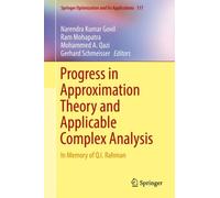 Progress In Approximation Theory And Applicable Complex Analysis