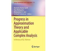 Progress In Approximation Theory And Applicable Complex Analysis