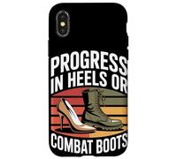 Progress in Heels Or Combat Boots Equality Femme Coque pour iPhone X/XS