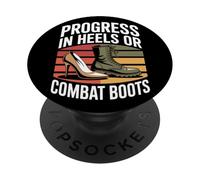 Progress in Heels Or Combat Boots Equality Femme PopSockets PopGrip Adhésif