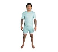 Progress Jiu Jitsu Academy Rashguard à manches courtes | Rashguard BJJ confortable et durable | Rashguard flexible pour lutte, menthe, Taille M