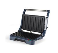 Progress Mellow Gril Santé 180° - Plaques de cuisson antiadhésives, facile à nettoyer, bac récupérateur intégré, voyants d’alimentation/prêt, s’ouvre à plat pour griller, 23 x 14.5 cm, 850 W