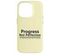 Progress Not Perfection Inspirational Self Improvement Coque pour iPhone 14 Pro