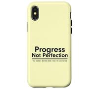 Progress Not Perfection Inspirational Self Improvement Coque pour iPhone X/XS