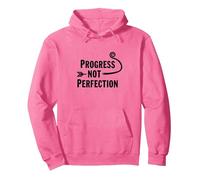 Progress Not Perfection Motivational Growth Mindset Citation Sweat à Capuche, Unisexe pour Adultes, Rose Vif, M