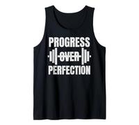 Progress Over Perfection Gym Barbell Motivation Débardeur