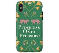 Progress Over Pressure Citation de Motivation rétro esthétique Coque pour iPhone X/XS