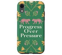 Progress Over Pressure Citation de Motivation rétro esthétique Coque pour iPhone XR