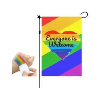 Progress Pride Drapeau de jardin arc-en-ciel - Petit drapeau de progrès inclus pour LGBTQ, lesbiennes, gays et transgenres (C)