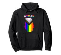 Progress Pride Flag Human LGBTQ+ Community LGBT Sweat à Capuche