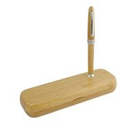 Progressio Set élégant stylo en bois avec étui, 17 x 5,6 x 2,4 cm, design naturel avec détails chromés