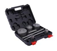 Progressor Lot de 9 scies cloches, avec barres d'extension et 5 formes, diamètre : 30 à 100 mm, profondeur de coupe : 330 à 350 mm, scie cloche, avec boîte à outils pour briques et murs en béton