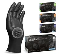 Progrip Disposable Gloves 200 Pcs (4 Boxes),Xxl Nitrile Gloves,2x Thicker,Black Glove With Diamond Structure,Heavy Duty Mechanic Gloves,Nitrile Gloves In M,L,Xl And Xxl