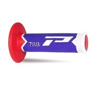 Progrip Poignées de guidon MX 788-227 Triple densité Blanc/Bleu/Rouge 22 mm/125 mm