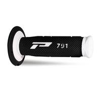 REVETEMENT POIGNEE PROGRIP OFF ROAD 791 DOUBLE DENSITE BASE BLANC-NOIR 115mm (PAIRE) (CROSS-MX)