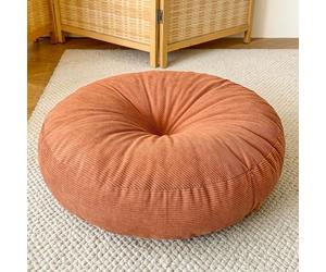 PROHEL Coussin de Sol pour Adultes Personnes Âgées, Coussin de Chaise Rond Siège d'Appoint Rehausseur pour Salle à Manger Balcon Jardin, Tapis de Tatami Japonais Yoga Méditation Intérieur (2pcs-50cm