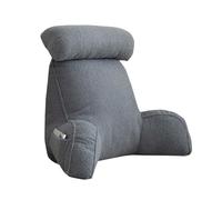 PROHEL Coussin Teddy Doux et Chaud de Lecture avec Appui-Tête pour la Lecture et la Télévision, Coussin de Soutien Lombaire avec Bras Souples, Support pour les Poignets, Housse Amovible et Lavable