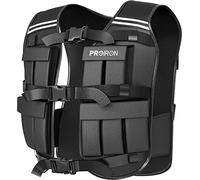 PROIRON 10 Kg, Veste de Poids Réglable pour Homme et Femme avec 20 Packs de Poids, Bande Réfléchissante, Convient pour la Course à Pied, Musculation, Exercices d'Endurance, Cardio, Noir