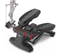 PROIRON Fitness Stepper 2 en 1 avec Cordes Élastiques, Mini Stepper d'Appartement avec écran Multifonctions, Stepper Appareil Maison, Stepper Up-Down pour l'aérobic Exercices Jambes Bras - Noir