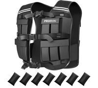 PROIRON Gilet Lesté Réglable 20kg, 20 Packs de Poids, Veste de Poids Homme Femme avec Bande Réfléchissante pour Course à Pied Musculation Entraînement Force Endurance Exercice Cardio, Noir