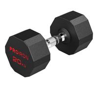 PROIRON Haltères Caoutchouc sans Odeur, Poids en Acier Musculation Fitness pour Homme et Femme avec Barre Chromée antidérapante, Haltères Courts 20 kg Noir,Simple)