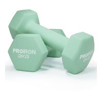 PROIRON Mancuerna de Neopreno Hexagonal, Neoprene Coated Dumbbells 2KG,Non-Slip Dumbbells,Sold in Pairs