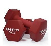 PROIRON Mancuerna de Neopreno Hexagonal, Neoprene Coated Dumbbells 5KG,Non-Slip Dumbbells,Sold in Pairs