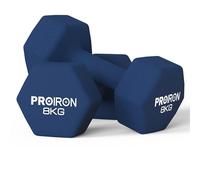 PROIRON Mancuerna de Neopreno Hexagonal, Neoprene Coated Dumbbells 8KG,Non-Slip Dumbbells,Sold in Pairs