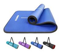 PROIRON Tapis de Yoga Epais 10MM, Antidérapant Tapis d'exercice Fitness, Tapis de Gymnastique pour Yoga Pilates Gym Exercices Sport Camping Voyage, en Mousse NBR/respecte la Peau, Bleu