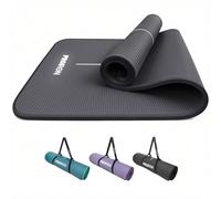 PROIRON Tapis de Yoga Epais 10MM, Antidérapant Tapis d'exercice Fitness, Tapis de Gymnastique pour Yoga Pilates Gym Exercices Sport Camping Voyage, en Mousse NBR/respecte la Peau, Gris