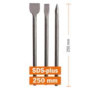 Projahn Meissel-Set 3tlg. Éco Sds-Plus Ciseau Pointu Burin Plat Pelle Burin