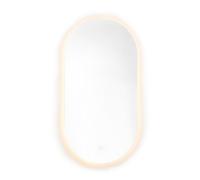 Project 60x120 cm miroir suspendu ovale avec éclairage LED 3 couleurs, film chauffant anti-buée et capteur (ZPROV12060LED)