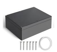 Project Box Therlan Boîte de jonction universelle en plastique ABS étanche IP65 pour intérieur et extérieur (noir, 263 x 182 x 95 mm)