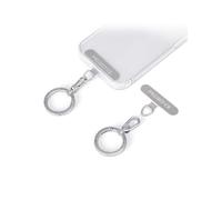 Project-cb Téléphone Cordon Patch 1,Anneau à Ressort 1,métal Patch,Patch Universel pour Cordon de Téléphone sans Adhésif,Téléphone dragonne Patch(Argent)