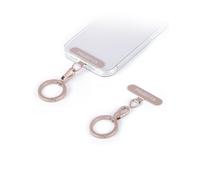 project-cb Téléphone Cordon patch 1,anneau à ressort 1,métal patch,Patch Universel pour Cordon de Téléphone sans Adhésif,Téléphone dragonne patch(rose)