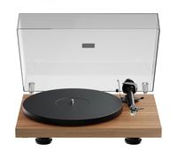 Pro-Ject Debut EVO 2, platine audiophile nouvelle génération avec bras en fibre de carbone, sélection électronique de la vitesse et cartouche Pick it MM EVO pré-montée, fabriquée en Europe (noyer)