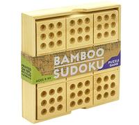 Project Genius Ecologicals Sudoku en bambou respectueux de l'environnement, comprend des piquets numérotés pour plateau de jeu et livret de sudoku avec 30 puzzles
