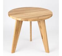 Project of Wood Table basse ronde en chêne massif - 45 x 40 cm | Bois de chêne massif avec vernis mat. Plateau de table de 20 mm et pieds coniques. Idéal pour le salon
