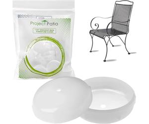 Project Patio - Lot de 24 capuchons de pieds de meubles de patio en fer forgé de 3,8 cm - Protection de sol pour pieds de chaise et tables en métal d'extérieur