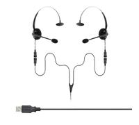 Project Telecom | USB | 2 utilisateurs | Réduction du bruit monaural | Répartiteur de casque d'entraînement de supervision | Compatible avec les équipes Microsoft | Zoom | Cisco Webex | Applications VoIP Softphone