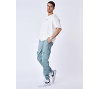 Project X Paris Jean Cargo Multi-Poches, Bas élastique Bleu Vert 29US