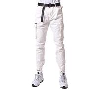 Project X Paris Jean Cargo Poches et Sangle de resserement en Bas Blanc 30fr