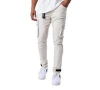 Project X Paris Jean Cargo Poches et Sangle de resserrement en Bas Greige 30US