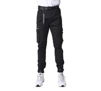 Project X Paris Jean Cargo Poches et Sangle de resserrement en Bas Noir 30US