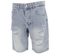 Project X Paris Short en Jean Effet déchiré Bleu 34US