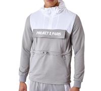 Project X Paris Sweat à Capuche Style Coupe Vent Bicolore Gris Clair S