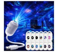 Projecteur 2 en 1 Galaxy Night Light, projecteur ciel étoilé, port USB | Projecteur monde sous-marin réglable, 24 films de projection coulissants, salon, chambre à coucher, voiture