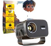 projecteur 4K Android, luminosité de 350 ANSI Lumen, correction automatique du trapèze, WiFi bi-bande