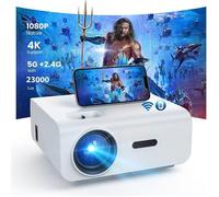 Projecteur 4K Mini 23000 Lux, Vidéoprojecteur WiFi Bluetooth, Résolution Natif 1080P, Compatible Smartphone/HDMI/PS5